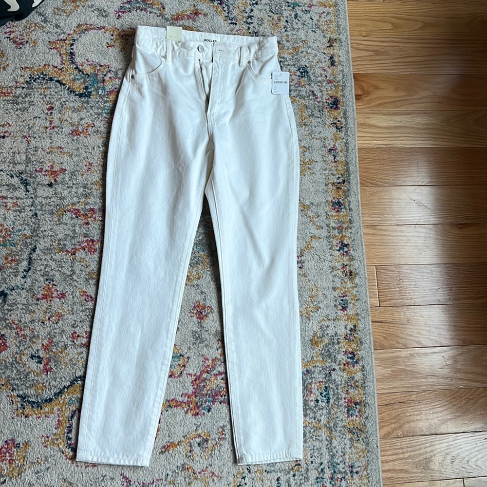 Rolla’s Dusters high rise slim white Jeans